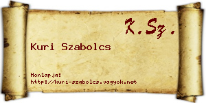 Kuri Szabolcs névjegykártya
